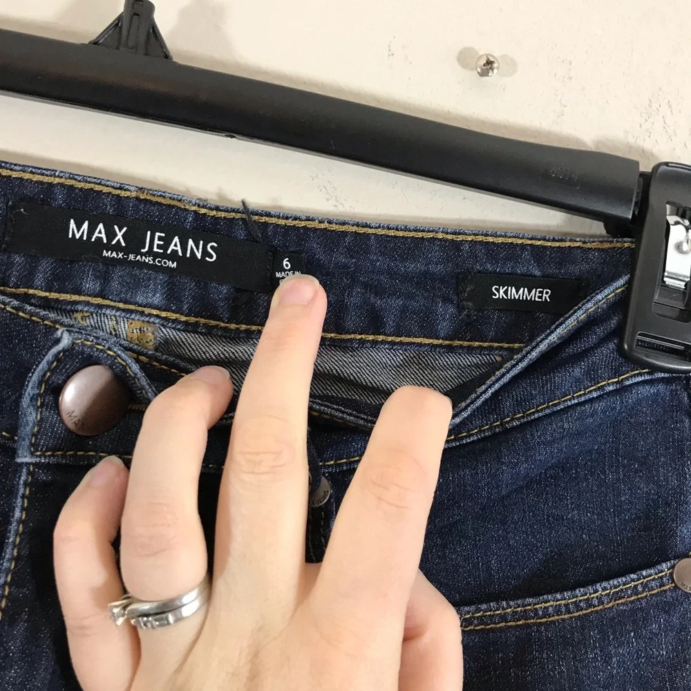 Max Jeans skimmer dark wash distressed skinny jean